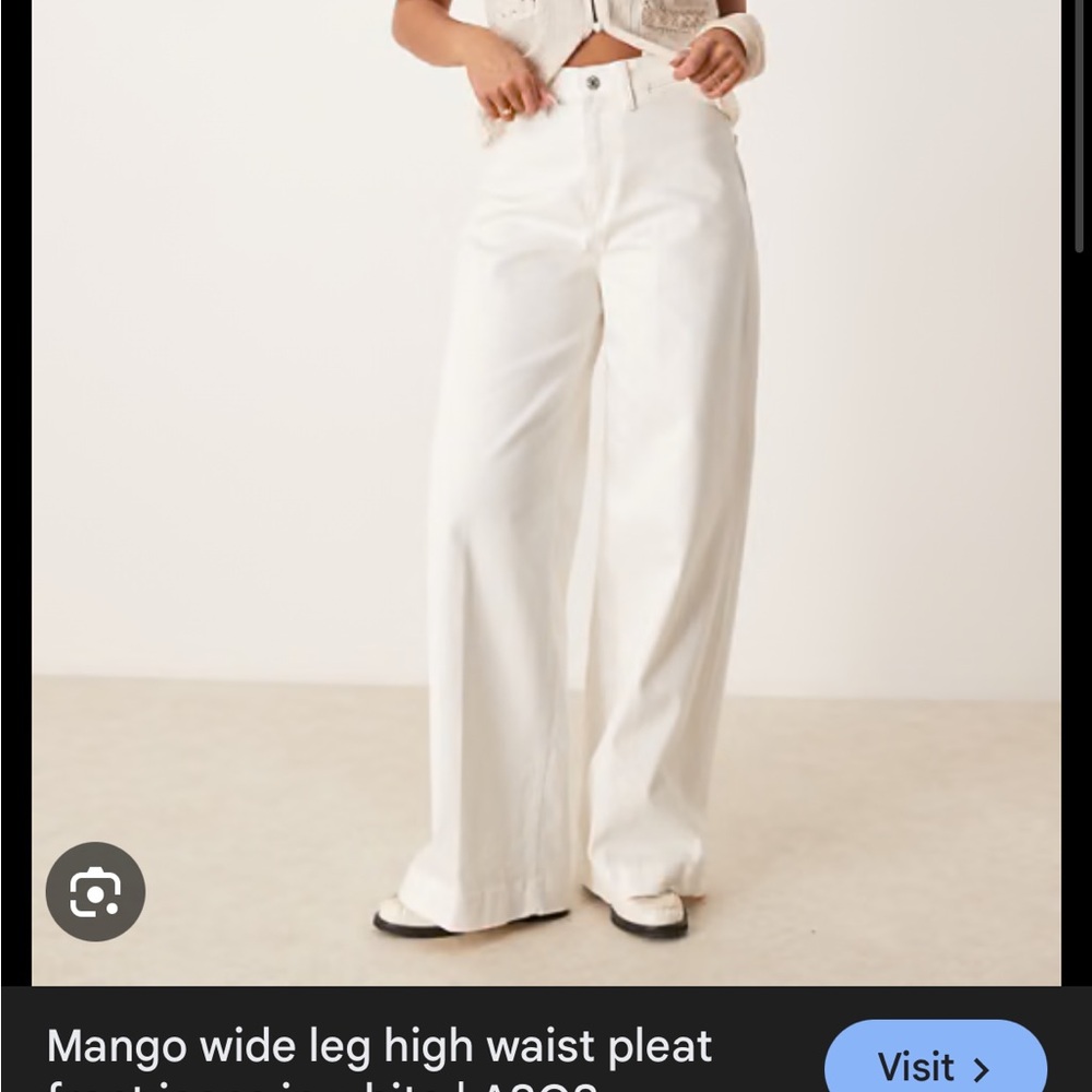 Mango white wide leg jeans
